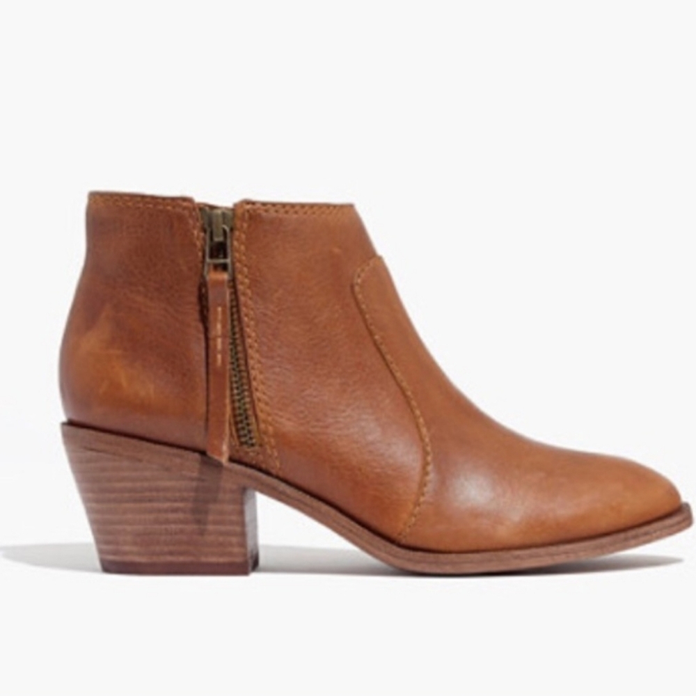 Madewell Size 8 Janice Bootie In Tan Leather